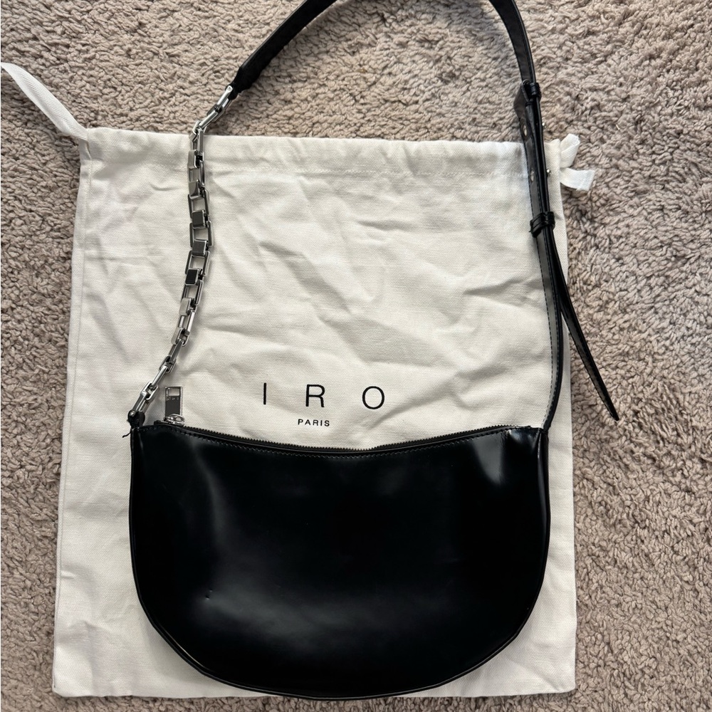IRO Arc glossed leather shoulder bag